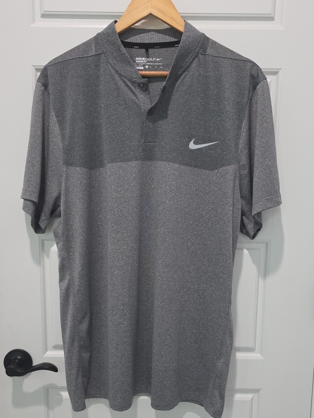 Nike Gray Heather Short-Sleeve Golf Polo